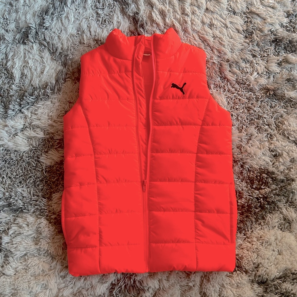 Puma girls pink vest jacket M 10/12